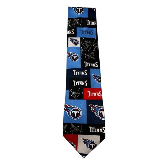 Tennessee Titans Block & Play Neck Tie 2003 NFLP Ralph Marlin & Co. Polyester - Picture 1 of 6